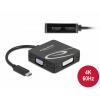 Delock USB 2.0 adaptér [1x USB-C® zástrčka - 1x VGA zásuvka, DVI zásuvka 24+5pólová, HDMI zásuvka, zásuvka DisplayPort] 63129 0 mm