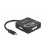 Delock USB 2.0 adaptér [1x USB-C® zástrčka - 1x VGA zásuvka, DVI zásuvka 24+5pólová, HDMI zásuvka, zásuvka DisplayPort] 63129 0 mm