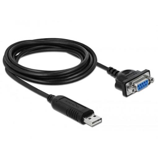 Delock USB 2.0 adaptér [1x USB 2.0 zástrčka A - 1x sériový (9 pinů)] 66281 1.8 m pozlacené kontakty