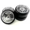 Absima 1:10 silniční model kompletní kola Drift chrom 4 ks