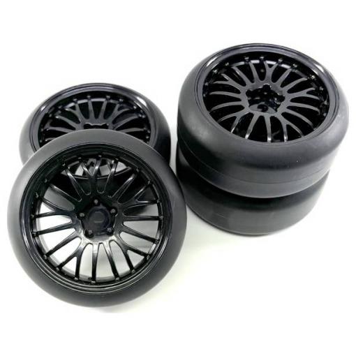 Absima 1:10 silniční model kompletní kola Drift černá 4 ks