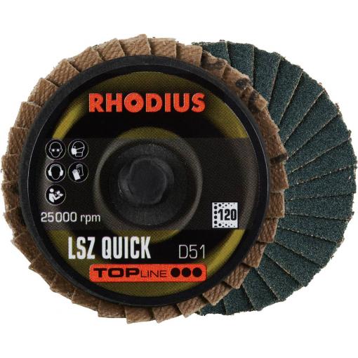 Rhodius 303933 LSZ QUICK vějířovitý brusný kotouč Zrnitost 120 nerezová ocel, ocel, neželezné kovy 10 ks