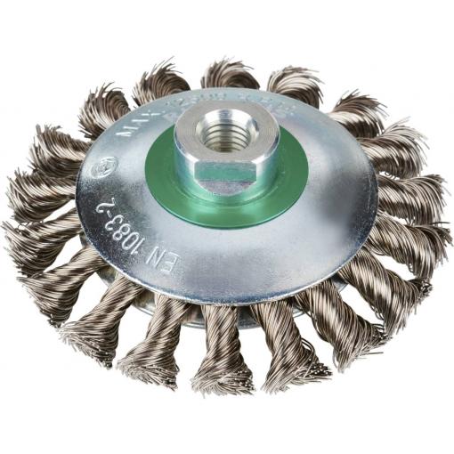Rhodius Kuželový RHODIUS EKBZ, 8 ks kuželového kartáče 115 x 15 x 20 x M14 mm, tepelně tvarovaný, Topline, vyrobeno v Německu, pro nerezovou ocel, ocel EKBZ
