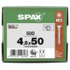SPAX 1191010450505 R 88091 Senkkopf/T-STAR šroub do dřeva 4.5 mm 50 mm T-STAR plus ocel WIROX 500 ks