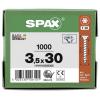 SPAX 1191010350305 R 88091 Senkkopf/T-STAR šroub do dřeva 3.5 mm 30 mm T-STAR plus ocel WIROX 1000 ks
