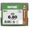 SPAX 1191010600805 R 88091 Senkkopf/T-STAR šroub do dřeva 6 mm 80 mm T-STAR plus ocel WIROX 200 ks