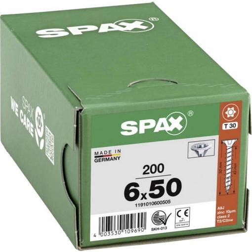 SPAX 1191010600505 R 88091 Senkkopf/T-STAR šroub do dřeva 6 mm 50 mm T-STAR plus ocel WIROX 200 ks