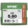 SPAX 1191010500805 R 88091 Senkkopf/T-STAR šroub do dřeva 5 mm 80 mm T-STAR plus ocel WIROX 200 ks