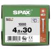 SPAX 1191010450305 R 88091 Senkkopf/T-STAR šroub do dřeva 4.5 mm 30 mm T-STAR plus ocel WIROX 1000 ks