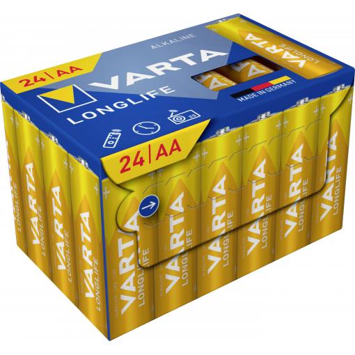 Varta VARTA Longlife AA Cube Pack24 tužková baterie AA alkalicko-manganová, 1.5 V, 24 ks