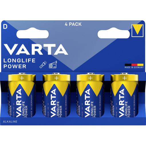 Varta VARTA Longlife Power D Blister 4 baterie velké mono D alkalicko-manganová 1.5 V 4 ks