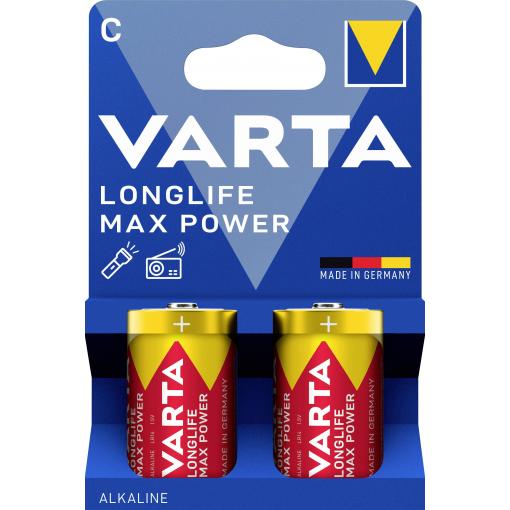 Varta VARTA Longlife Max Power C Blister 2 baterie malé mono C alkalicko-manganová 7800 mAh 1.5 V 2 ks