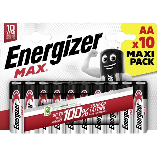 Energizer Max tužková baterie AA alkalicko-manganová, 1.5 V, 10 ks