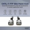 Digitus DK-1632-A-010S-BL RJ45 síťové kabely, propojovací kabely CAT 6A F/FTP 1 m černá barevně rozlišený, stíněný, točený drát, S průchodkou chránící proti