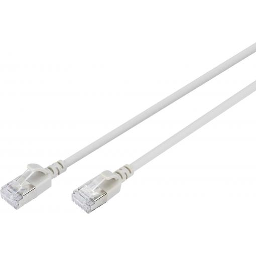 Digitus DK-1632-A-015S RJ45 síťové kabely, propojovací kabely CAT 6A F/FTP 1.5 m šedá barevně rozlišený, stíněný, točený drát, S průchodkou chránící proti