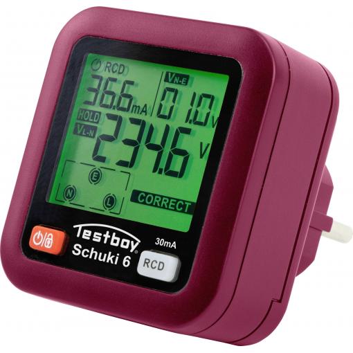Testboy Testavit Schuki 6 tester zásuvek, CAT II 300 V, LCD
