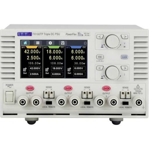 Aim TTi FX100TP laboratorní zdroj s nastavitelným napětím, 0 - 42 V, 1 mA - 6 A, 246 W, lze dálkově ovládat, OVP, kompaktní forma, výstup 3 x, 51154-1370