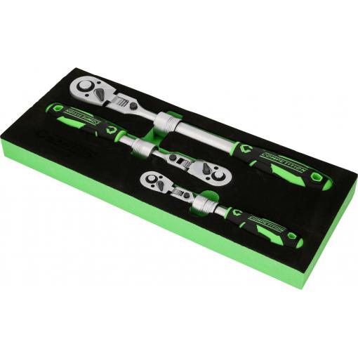 KS Tools 512.0103 COMPETITION Teleskop-Ratschen-Satz,3-tlg sada nástrčných klíčů, 512.0103