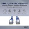 Digitus DK-1632-A-005S-B RJ45 síťové kabely, propojovací kabely CAT 6A F/FTP 0.5 m modrá barevně rozlišený, stíněný, točený drát, S průchodkou chránící proti