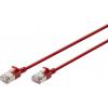 Digitus DK-1632-A-050S-R RJ45 síťové kabely, propojovací kabely CAT 6A F/FTP 5 m červená barevně rozlišený, stíněný, točený drát, S průchodkou chránící proti