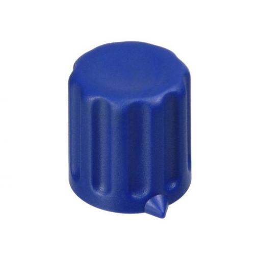 Přístrojový knoflík KP1406, 14 × 15 mm, hřídel 6 mm, tmavě modrý