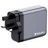 Verbatim GNC-140 GaN cestovní nabíječka, GaN, s adaptérem pro Evropu, s britským adaptérem, s americkým adaptérem, 1x USB A , 3x USB-C®, 140 W, Dodávka