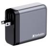 Verbatim GNC-140 GaN cestovní nabíječka, GaN, s adaptérem pro Evropu, s britským adaptérem, s americkým adaptérem, 1x USB A , 3x USB-C®, 140 W, Dodávka