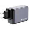 Verbatim GNC-200 GaN cestovní nabíječka, GaN, s adaptérem pro Evropu, s britským adaptérem, s americkým adaptérem, 1x USB A , 3x USB-C®, 200 W, Dodávka