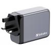 Verbatim GNC-200 GaN cestovní nabíječka, GaN, s adaptérem pro Evropu, s britským adaptérem, s americkým adaptérem, 1x USB A , 3x USB-C®, 200 W, Dodávka