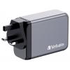 Verbatim GNC-240 GaN cestovní nabíječka, GaN, s adaptérem pro Evropu, s britským adaptérem, s americkým adaptérem, 1x USB A , 3x USB-C®, 240 W, Dodávka