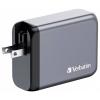 Verbatim GNC-100 cestovní nabíječka, GaN, s adaptérem pro Evropu, s britským adaptérem, s americkým adaptérem, 1x USB A , 3x USB-C®, 100 W, Dodávka energie,