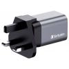 Verbatim GNC-35 GaN cestovní nabíječka, GaN, s adaptérem pro Evropu, s britským adaptérem, s americkým adaptérem, 1x USB A , 1x USB-C®, 35 W, Dodávka energie,