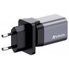 Verbatim GNC-35 GaN cestovní nabíječka, GaN, s adaptérem pro Evropu, s britským adaptérem, s americkým adaptérem, 1x USB A , 1x USB-C®, 35 W, Dodávka energie,