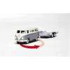 Carson Modellsport 500504166 VW T1 Bus Kastenwagen mit Autoanhänger 1:87 RC model auta elektrický autobus vč. akumulátorů, nabíječky a baterie ovladače