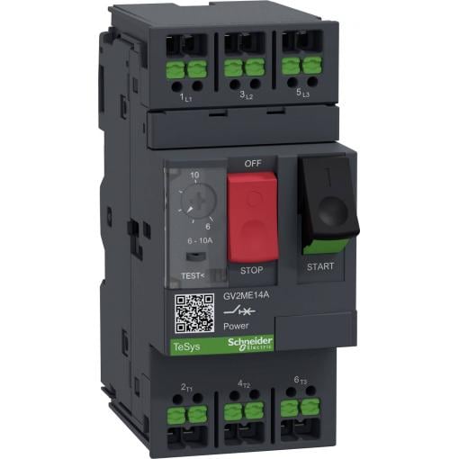 Schneider Electric GV2ME14A ochranné relé motoru 1 ks Rozsah nastavení (proud): 6 - 10 A (š x v x h) 45 x 101 x 78.5 mm
