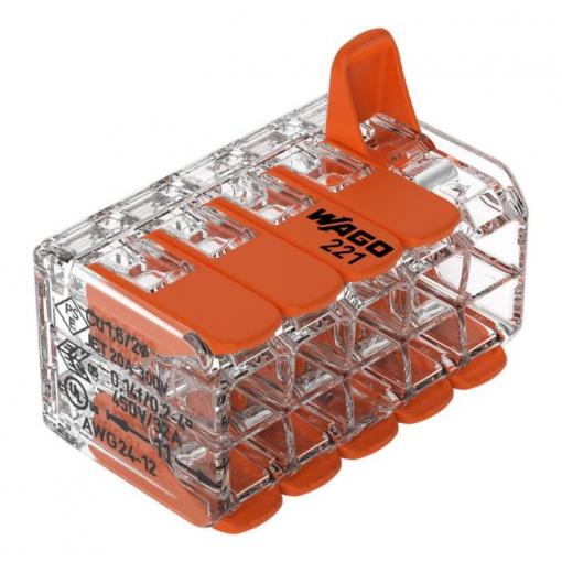 Svorka Wago 221-420, 10× 0,14–4 mm², bezšroubová s páčkou