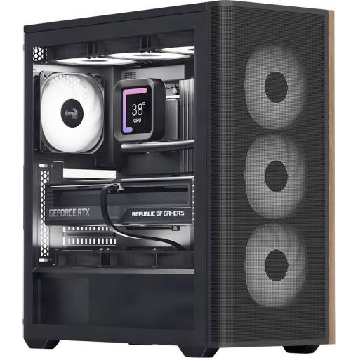 AeroCool D501A-G-BK-V2 midi tower PC skříň černá