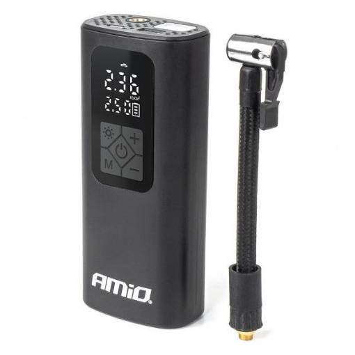 Bezdrátový kompresor do auta AMIO s powerbankou, 10 bar, USB-C 40W