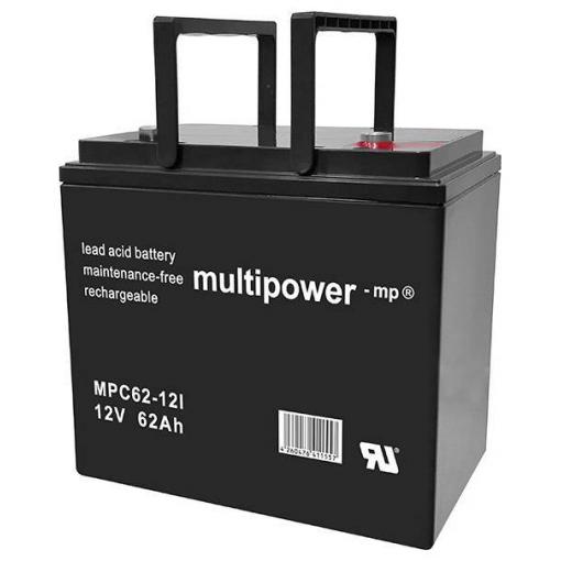 multipower MPC62-12I 136091 olověný akumulátor 12 V 62 Ah olověný se skelným rounem (š x v x h) 226 x 214 x 135 mm šroubované M6 odolné proti více cyklům,