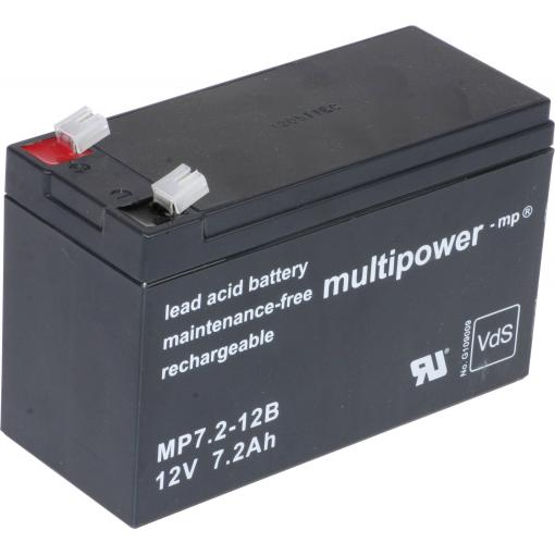 multipower MP7,2-12B MP7.2-12B olověný akumulátor 12 V 7.2 Ah olověný se skelným rounem (š x v x h) 65 x 102 x 151 mm póly kontaktu bezúdržbové, nepatrné