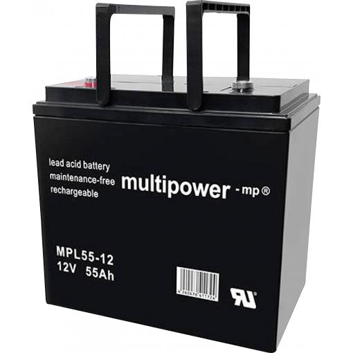 multipower MPL55-12I 146665 olověný akumulátor 12 V 55 Ah olověný se skelným rounem (š x v x h) 226 x 214 x 135 mm šroubované M6 bezúdržbové, nepatrné vybíjení