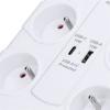 Přepěťová ochrana Solight, 8zás. USB A+C, 2m, bílá, 370J  PO80