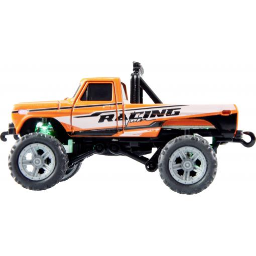 Amewi oranžová komutátorový 1:64 RC model auta elektrický monster truck zadní 2WD (4x2) RtR 2,4 GHz se světelným efektem, vč. akumulátorů a kabelu k nabíjení