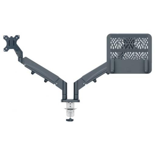 Leitz rameno na monitory Monitor+Laptoparm Ergo 1 Displej: (s) 81,3 cm (32) tmavě šedá nastavitelná výška, otočný, naklápěcí, nakláněcí