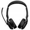 Jabra Evolve2 55 Link 380/390a UC Stereo Headset otevřená (On Ear) Bluetooth® stereo černá Redukce šumu mikrofonu, Potlačení hluku Počítače
