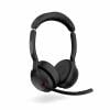 Jabra Evolve2 55 Link 380/390a UC Stereo Headset otevřená (On Ear) Bluetooth® stereo černá Redukce šumu mikrofonu, Potlačení hluku Počítače