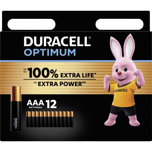 Duracell Optimum mikrotužková baterie AAA alkalicko-manganová 1.5 V 12 ks