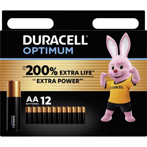 Duracell Optimum tužková baterie AA alkalicko-manganová, 1.5 V, 12 ks
