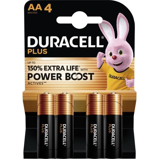 Duracell Plus Power Boost tužková baterie AA alkalicko-manganová, 1.5 V, 4 ks