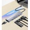 Manhattan dokovací stanice pro notebook USB-C PD 6-in-1 4K Dockingstation Hub USB-C-Stecker auf HDMI-Port 3xUSB RJ45 vč. funkce nabíjení, napájení USB-C®